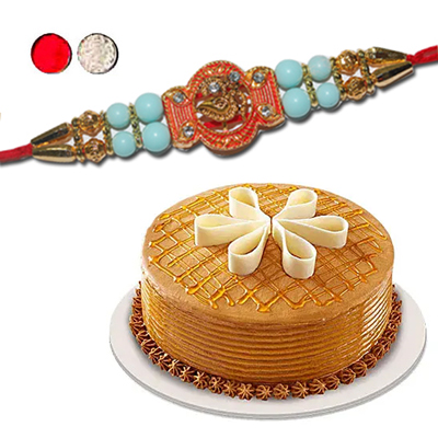 "Fancy Rakhi -  FR- 8110 A (Single Rakhi), butterscotch cake - 1kg - Click here to View more details about this Product